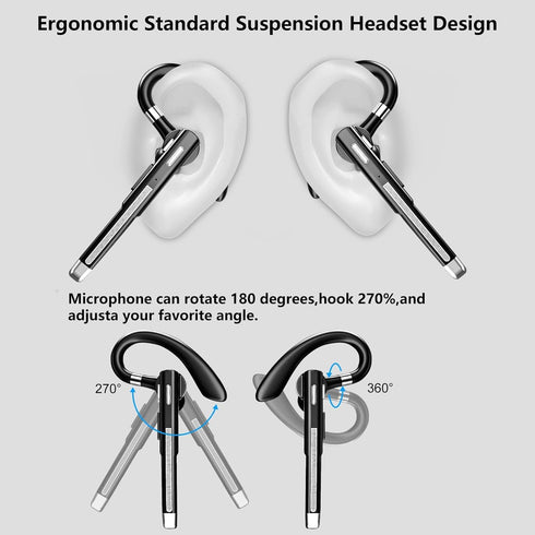 Single Ear Bluetooth Headphone Bluetooth Headphone Wireless w Mouthside Microphone ClearTalker ?? for Call Center, Driving??, Meeting, Office for ...