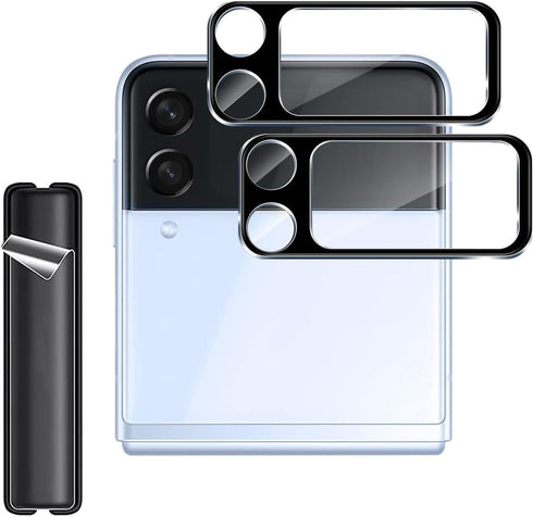 TSMK Samsung Galaxy Z Flip 4 5G Camera Lens Protector,2 PCS Camera lens Tempered Glass Cover,2 PCS Side Protector Film For Z Flip 4 5G [Anti Scrat...