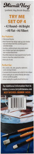 Mimik Hog Professional Synthetic Hog Bristle Paint Brush - Try-Me Set of 4 - Versatile Alternative to Natural Hog Hair Paint Brushes for Oil Paint...