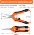 Wevove Pruning Shears, Garden Shears,6.5 Inch Gardening Scissors Hand Pruner with Straight Precision Stainless Steel Blades 1Pack(Orange)...