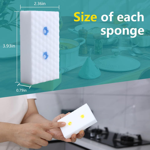 Magic Sponges Eraser,10 Pack Melamine Sponge in Bulk,2X Density,Long Lasting,Cleaning Sponge for Kitchen, Bathroom,Bathtub, Sink,Furniture, Wall C...