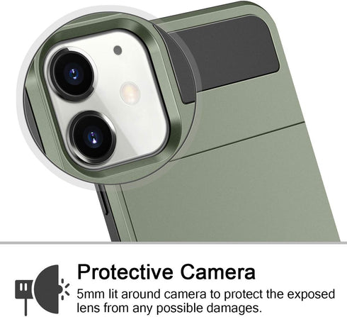 Vofolen Case for iPhone 11 Case Wallet Card Holder ID Slot Sliding Door Hidden Pocket Anti-Scratch Dual Layer Hybrid TPU Bumper Armor Protective H...