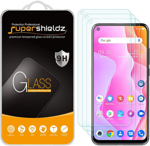 Supershieldz (3 Pack) Designed for TCL 10L Tempered Glass Screen Protector, Anti Scratch, Bubble Free...