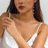 Pearl Wedding Bridal Set Bridal Pearl Choker Necklace Earring Bracelet Set Long Pearl Earrings Faux Pearl Jewelry Set for Women and Bridal...