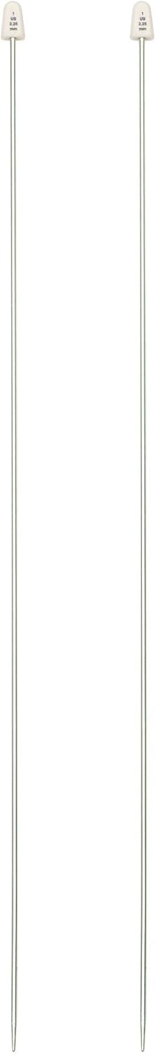 Susan Bates 14-Inch Silvalume Single Point Knitting Needle, 2.25mm, Silver Green......