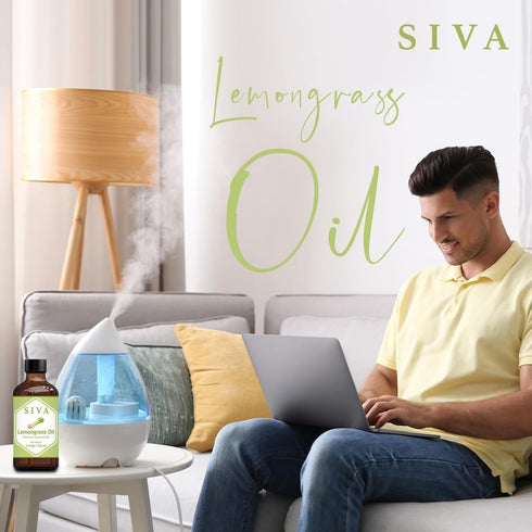 Siva Lemongrass Essential Oil - 4 Fl Oz – Natural Lemongrass Oil - for Diffuser, Face, Skin Care, Aromatherapy, Hair Care, Scalp and Body Massage ...