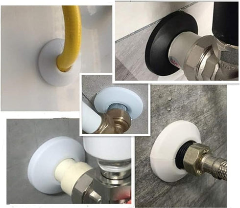 Wall Flange Cover Collars Plastic Radiator Pipe Collars, 4 Pieces, Wall Flange Cover for Water Pipe Drain Line Outer Diameter Flange Decoration (1...