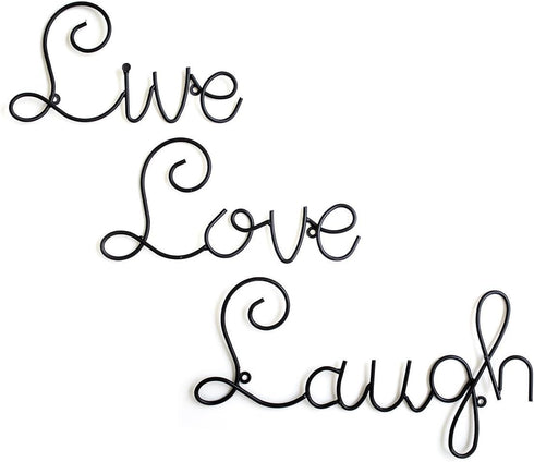 Super Z Outlet Live Love Laugh Set 3 Wall Mount Metal Wall Word Sculpture, Wall Decor...