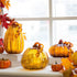 Glitzhome Handblown Amber Crackle Glass Pumpkin for Fall Harvest Decorating (5.51" H)...
