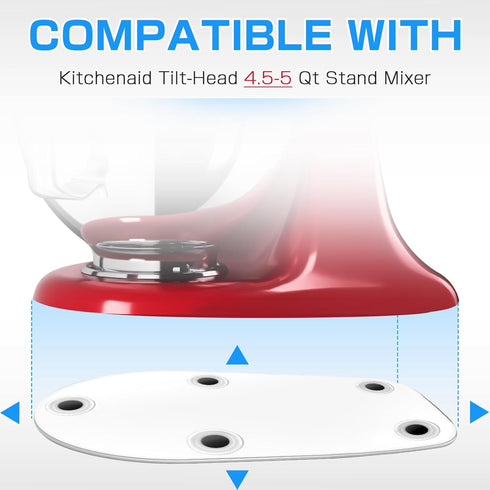 Mixer Slider Mat for KitchenAid Stand Mixer 4.5-5 QT, Transparent Acrylic Appliance Sliding Tray Mixer Mover Slider Mat for Kitchen aid Ice Cream ...