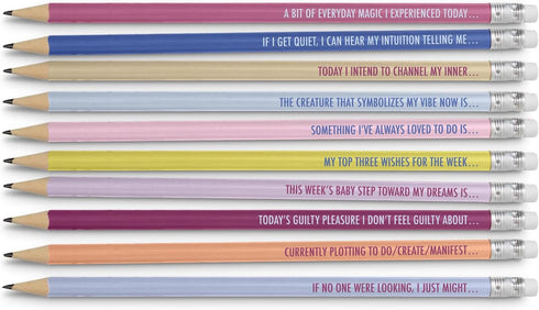 Em & Friends Intuitive Journaling Pencils: Wishes, Secrets, and Dreams Pencil Set, 10 Pencils with Journal Prompts...