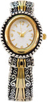 2Tone Metal Western Style Decorated Oval Face Women's Bangle Cuff Watch...
