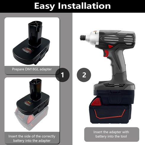 DM18GL Adapter Use for Craftsman C3 19.2V Cordless Tools, Converts Dewalt 20V 60V or Milwaukee M18 18V Li-ion Battery to Craftsman 19.2V Li-ion & ...