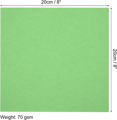MECCANIXITY 100 Sheets Origami Paper Double Sided 8x8 Inch(20x20cm) Square Sheet for Art Craft Project, Beginners, Gifts Decor, Green...