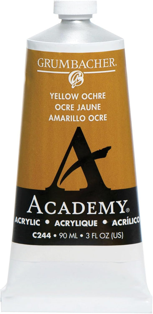 Grumbacher Academy Acrylic Paint, Gloss, 90ml/3 oz Metal Tube, Yellow Ochre Light Hue...