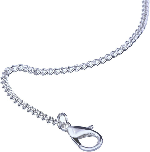 Outus 12 Pack Iron DIY Chain Necklaces Lobster Clasp Link Chain Necklaces Silver Plated (18 Inch)...