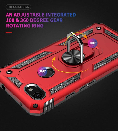 Military Grade Drop Impact for Google Pixel 3A XL Case 360 Metal Rotating Ring Kickstand Holder Magnetic Car Mount Armor Protection Shockproof for...
