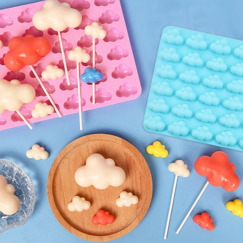 2 PACK Silicone Cloud Mold, Silicone Soap Mold for Soap Making DIY Chocolate Molds Mousse Fondant Mould Candy Soap Molds for Kitchen DIY Baking To...