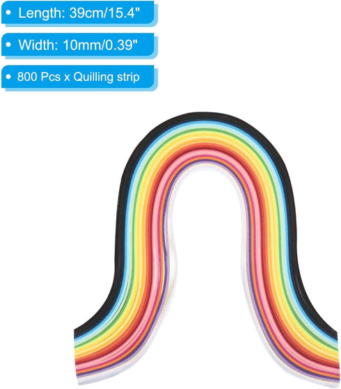 PATIKIL 800pcs Quilling Strips Paper, 10mm x 39cm Origami Paper Quilling Kits for Adults Beginner Art DIY Craft Christmas, Multicolor...