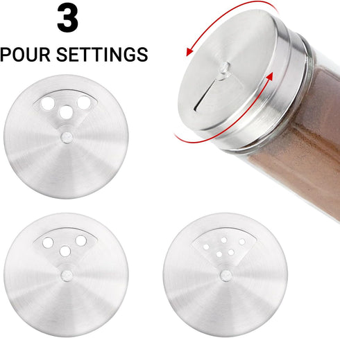 Segarty Spice Jars, 3 Pack 3 oz Spice Bottles with Shaker Lids, Glass Empty Seasoning Containers with Adjustable Pour Holes for Kitchen Spice Stor...