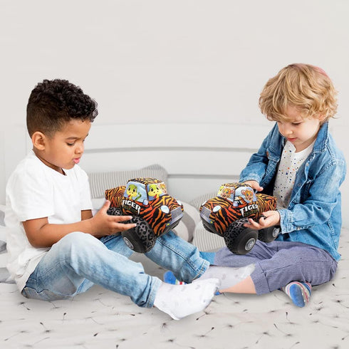 ArtCreativity Safari Plush Monster Truck, 8 Inch Big Monster Truck Stuffed Toy, Cool Animal-Themed Design, Soft Car Toys for Toddlers Car Stuffed ...