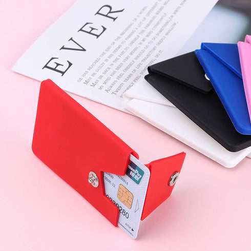 BIAJIYA Phone Wallet Card Holder Silicone Wallet Stick-on ID Credit Card Pocket for Smartphones (5PC-Snap)......