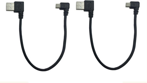 CERRXIAN 9Inch Micro USB Cable Combo Right Angle Micro USB 5 Pin Male to USB 2.0 Type A Right Angle Male Data Sync and Charge Cable (Black)(2-Pack...