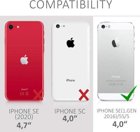 kwmobile Case Compatible with Apple iPhone SE (1.Gen 2016) / iPhone 5 / iPhone 5S Case - TPU Silicone Phone Cover with Soft Finish - Black Matte...