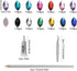 PAMIR TONG 1320pcs 6*12mm Horse Eye Shape Craft Gems Jewels Acrylic Flatback Rhinestones Gemstone with Tweezers Glue Picking pen for Bead Adhesive...