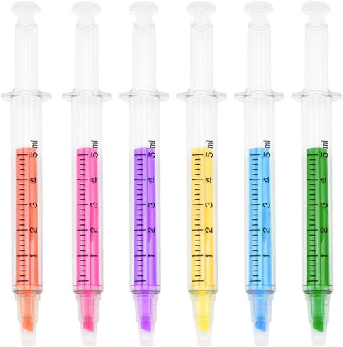 4 Syringe Pens + 6 Pill Pens + 6 Syringe Highlighters Fluorescent Needle Watercolor Pen (16 Pieces)...