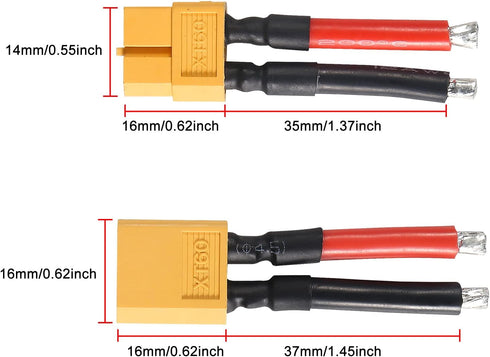 6 Pairs XT60 Connector 12AWG Silicon Wire Female and Male Extention Cable XT60 Plug Connector Compatible with RC Cars Boat Drone Lithium Battery C...
