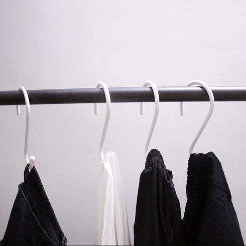 4 Pack Large S Hooks for Hanging Heavy Duty, 6 inch Non Slip Vinyl Coated Metal Closet S Hooks for Hanging Kitchen Utensil Pot Pan Cups Clothes Je...
