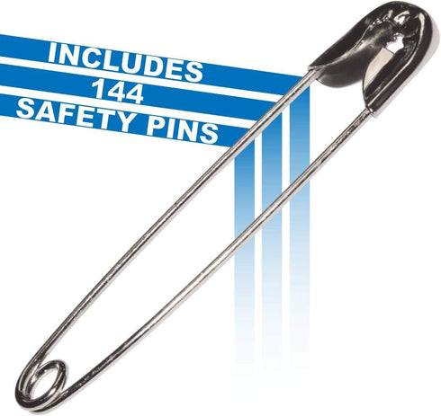 144 Pack of Metal Safety Pins...
