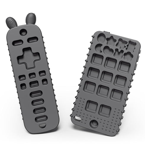 FFTROC TV Remote Control Shape Baby Teething Toys and Phone Shape Teether Toys for Babies 6-12 Months, Sensory Teether Chew Toys for Boys Girls Ba...