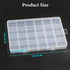 4 Pack Clear Plastic Organizer Box 24 Grids Plastic Organizer Box with Fixed Dividers Clear Storage Container Jewelry Box for Beads Art DIY Crafts...