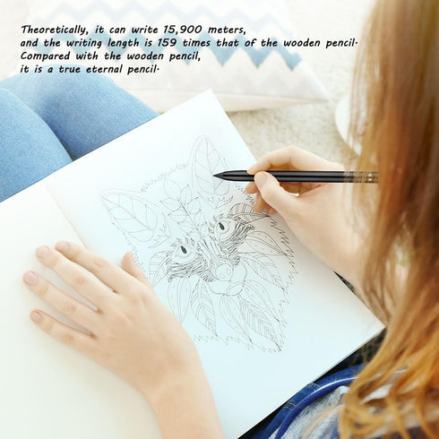 AUAUY 3 PCS Metal Inkless Pencil, Infinity Pencil, Reusable Everlasting Pencil, Replaceable Nib Pencil with 3 Replaceable Nib for Writing Drawing ...