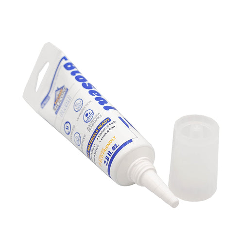 Clear BioSeal Waterproof & Low Odor 100% Silicone Sealant Caulk for Home 2.8oz - Pack of 2...