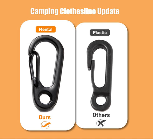 Portable Travel Clothesline Cord, Caudblor Adjustable 33ft Camping Clothes line, Laundry Drying Rope for Hotel Trip, Cruise, Outdoor/Indoor, with ...