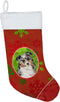 Caroline's Treasures CK3969CS Christmas Snowflakes Australian Shepherd Christmas Stocking Fireplace Hanging Stockings Christmas Season Party Decor...