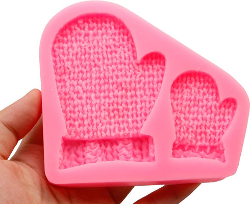 Christmas Knitted Glove Cake Decorating Silicone Mold 1 Pcs for Cake Decoration Candy Cupcake Topper Cake Polymer Clay Crafts Epoxy Resin...