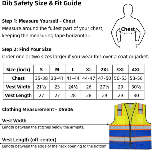 Reflective Mesh Vest High Visibility Two Tone with Pockets and Zipper, Yellow and Blue Mesh with Orange Trim M...