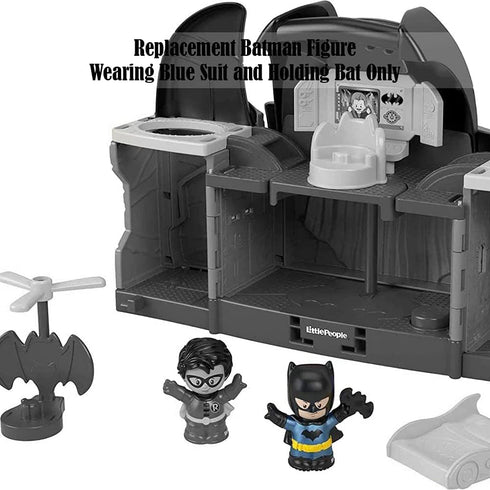 Replacement Parts for Fisher-Price Little People Batcave - GMJ16 ~ DC Super-Friends Playset ~ Replacement Batman Figure ~ Wearing Blue Suit and Ho...
