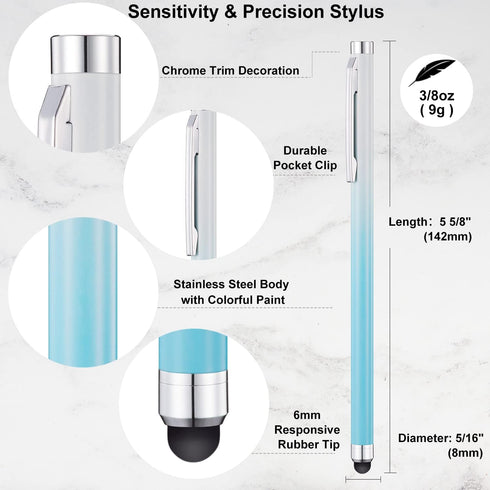 Stylus Pens for Touch Screens (6 Pack), Linfanc High Sensitivity and Precision Capacitive Stylus Pens for iPad, Tablets, Smartphones, and All Univ...