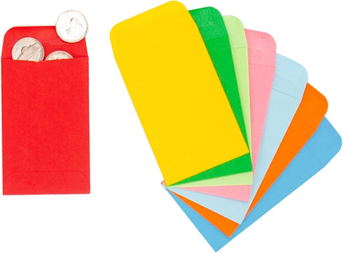 ESSENTIAL #1 200 Piece Coin Envelopes 2.25" x 3.5" with Gummed Flap, Small Parts Envelope for Home and Office Use (Assorted -200)...