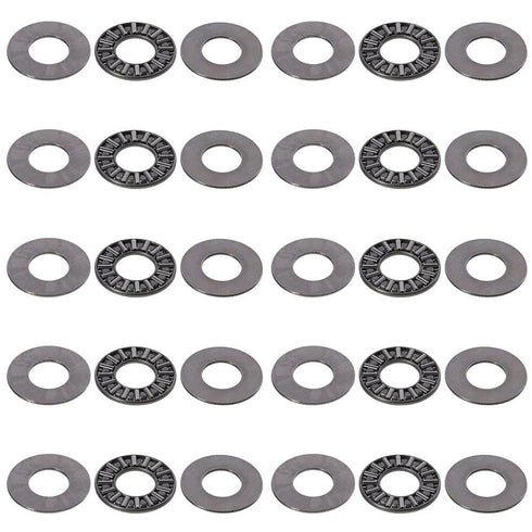 with Washers 10pcs Alloy Steel Durable AXK0819 AXK1226 Thrust Bearing Corrosion Resistance Silver Industrial Bearing Robotics(AXK1226 12x26x4mm)...