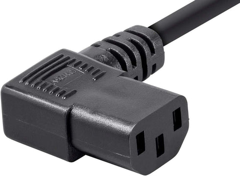 Monoprice 6ft 14AWG Right Angle Power Cord Cable w/ 3 Conductor PC Power Connector Socket (C13/5-15P) - Black...