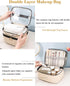 Makeup Bag, Double Layer Cosmetic Case Organizer, Girls Toiletry Bag, Clear Waterproof Cosmetic Bags With Handle, for Women Traveling Accessories ...