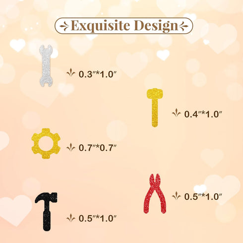 150pcs Construction Confetti, Tools Table Confetti, Black Glitter Wrench Gear hammer Table Scatter for Boy Men, Repair Tools Themed Birthday Party...