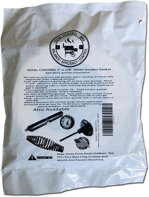 1" x 1/8" White BBQ/Smoker Gasket, Self stick for barbecue pit Lids and Doors...