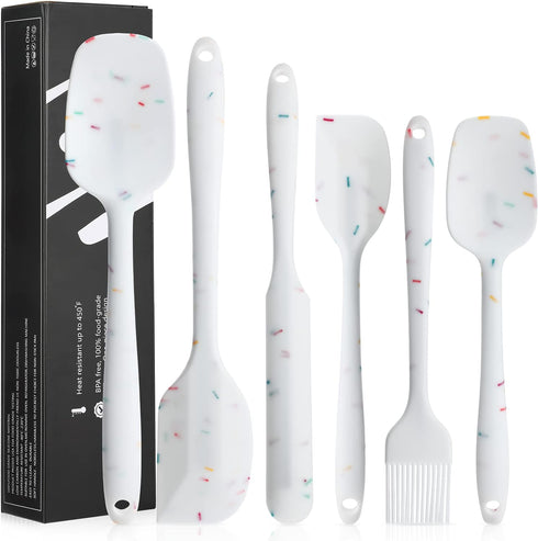 6 Piece Silicone Spatula Set - Heat Resistant Nonstick Spatulas Set with Stainless Steel Core, Food Grade Silicone Spatulas for Baking Cooking Mix...